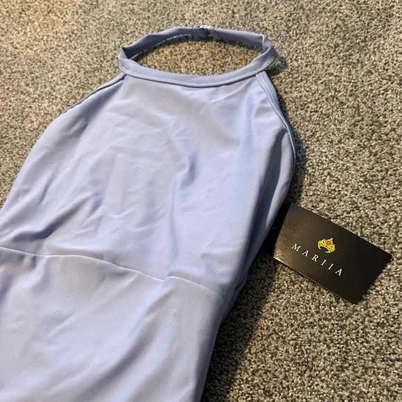 MARIA NWT periwinkle halter leotard - Picture 2 of 8